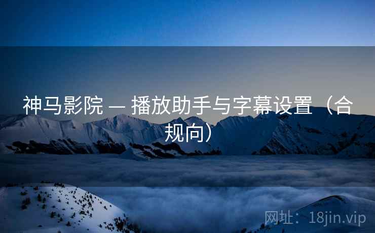 神马影院 — 播放助手与字幕设置(合规向)